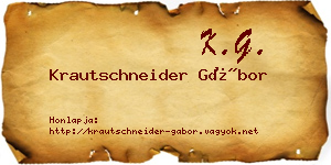 Krautschneider Gábor névjegykártya